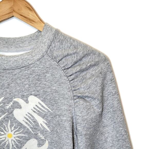 Anthropologie x Jason Yun Dove Crew Neck Long Sleeve Gray Sweatshirt Size XS - Picture 5 of 13